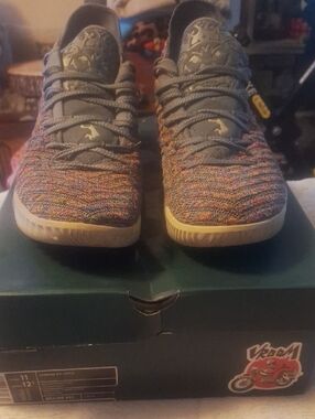 Multicolor Knit Sneakers with Gray Accents